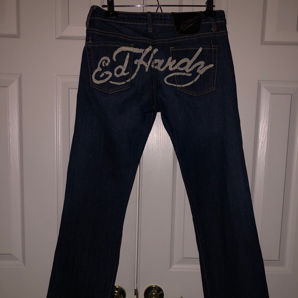 ED HARDY! ORIGINAL, Low Rise, Boot Cut, Dark Wash. Size 30. From Nordstrom.
